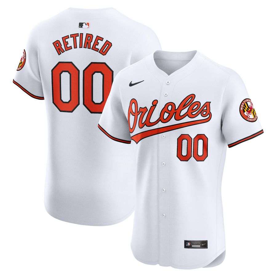 Men Baltimore Orioles Nike White Home Elite Pick-A-Player Retired Roster Custom MLB Jersey